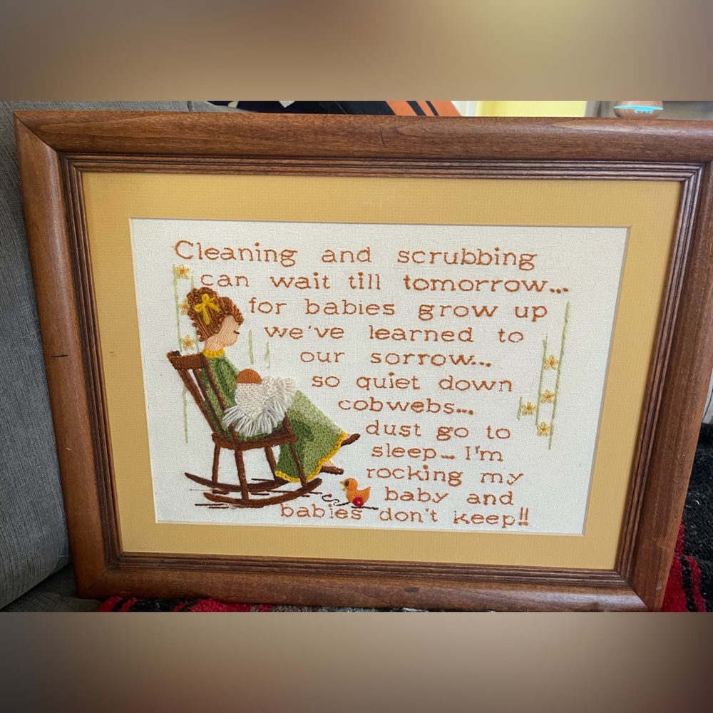 Framed Embroidered Nursery Art